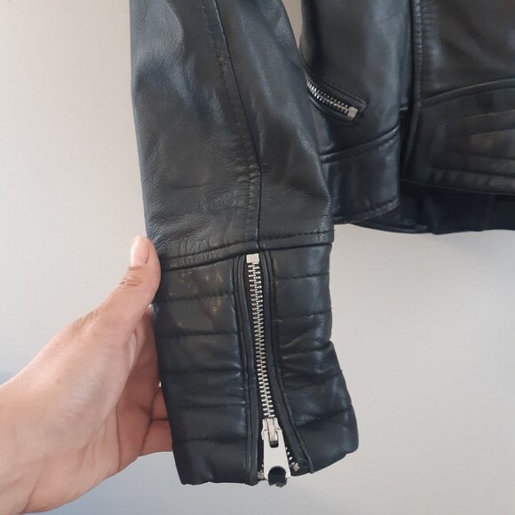 Vest Cuir 100% Genuine Zara collection Trafaluc Outerwear Small Black Shiny - Picture 4 of 13